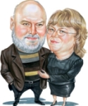 Mary and Chris Caricature